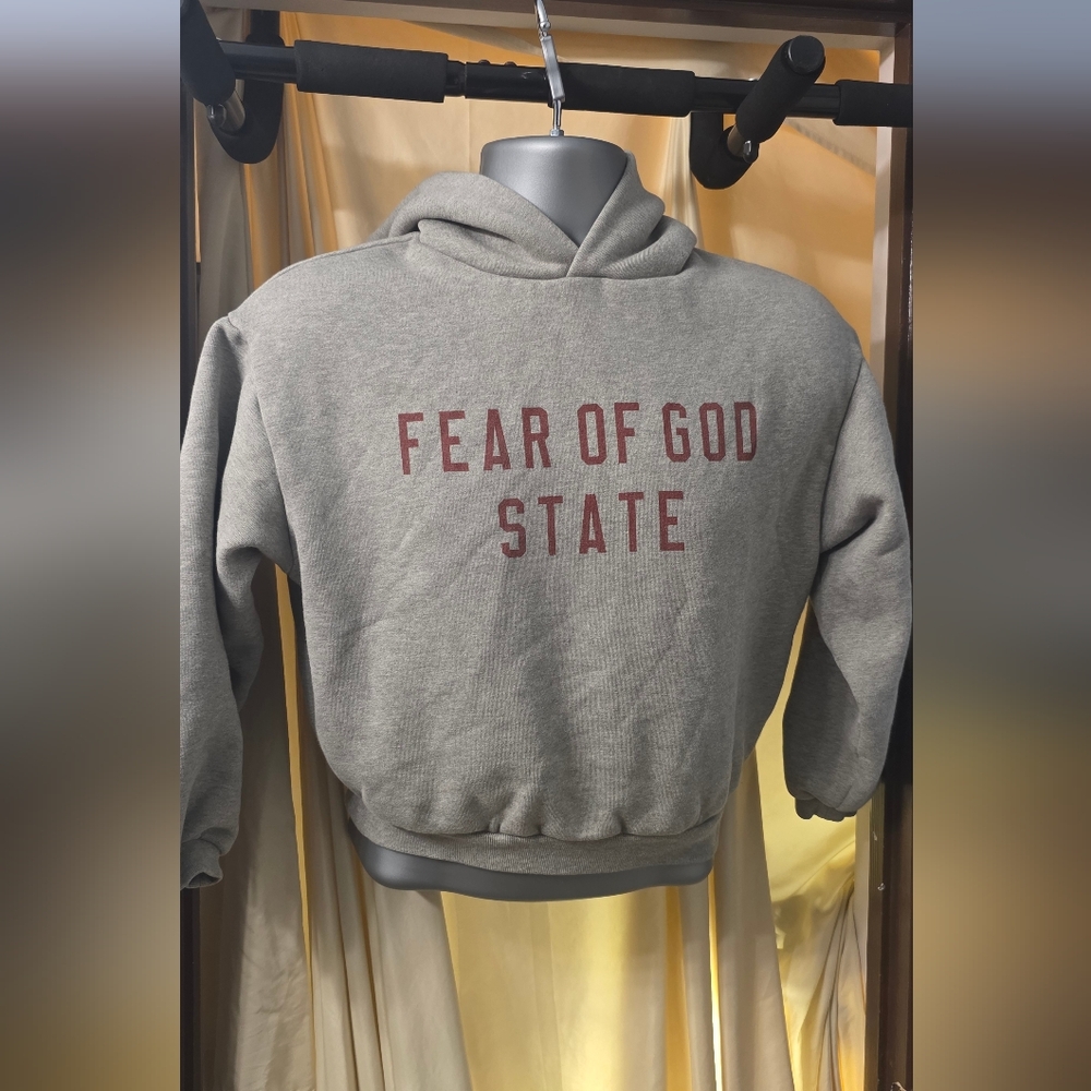 Kids Fear of God State Gray Hoodie